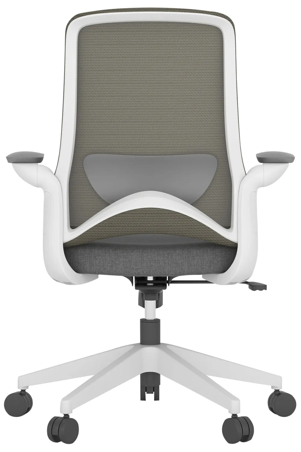 Akira Armrest Workstation Chair with Nylon Base - Grey