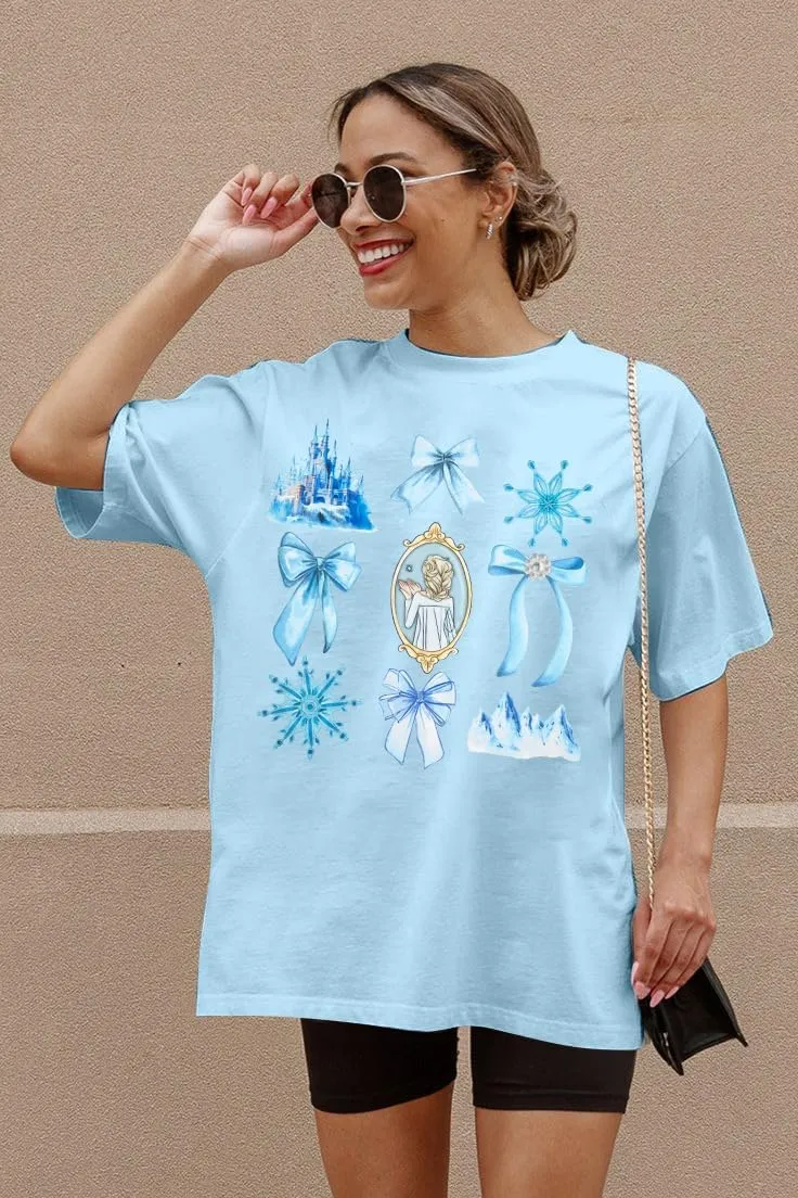 ASTANFY Oversized Women Princess Shirts: Magic Kingdom Graphic Tee Summer Vacation Outfits
