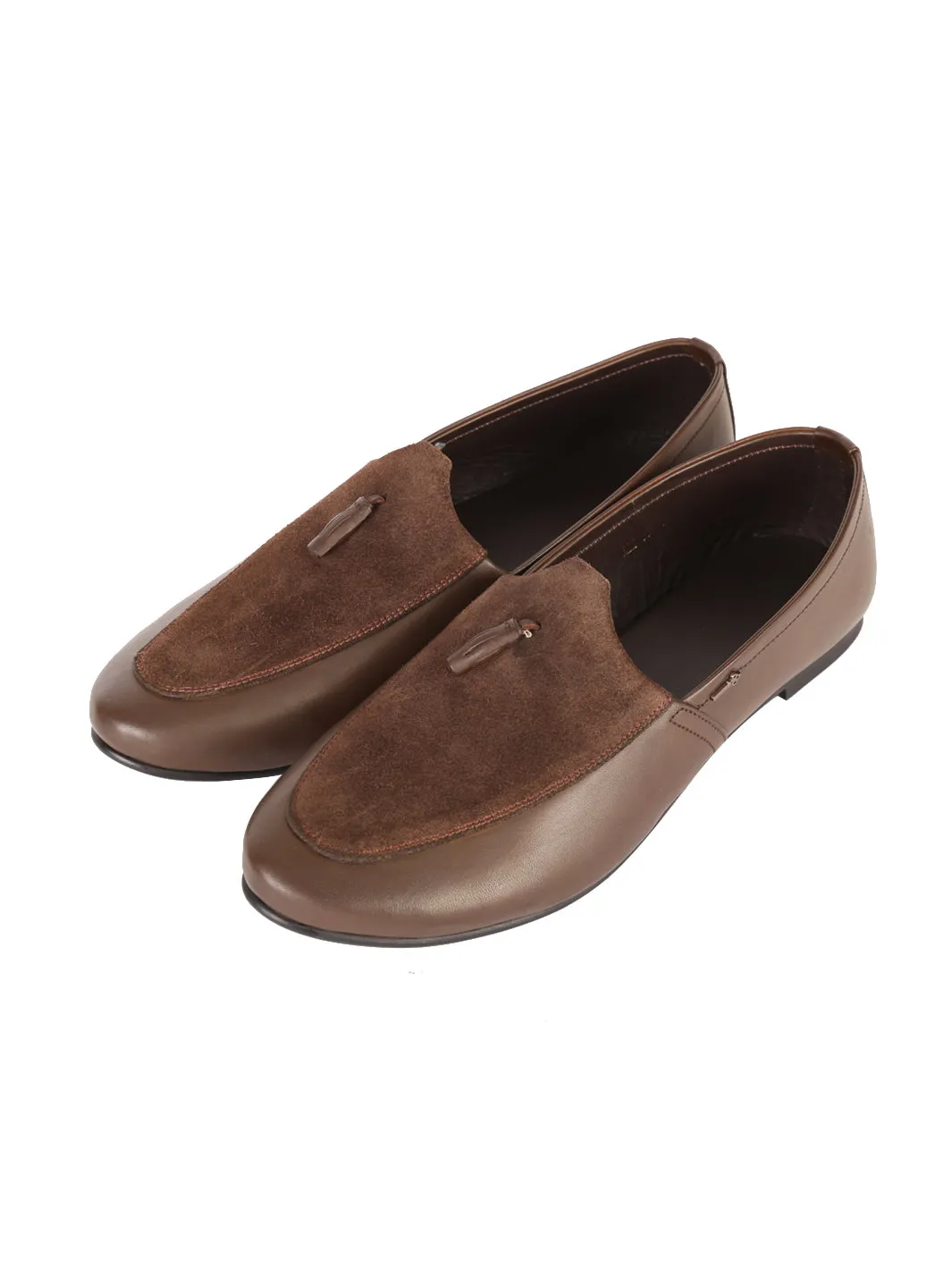 Brown Leather-Suede Slip-On - AL-MSHO-004-20
