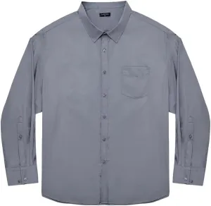 Double Pump Big and Tall Dress Shirts for Men Long Sleeve Business Casual Solid Button Down Shirts from XXL(T) to 6XL(T)