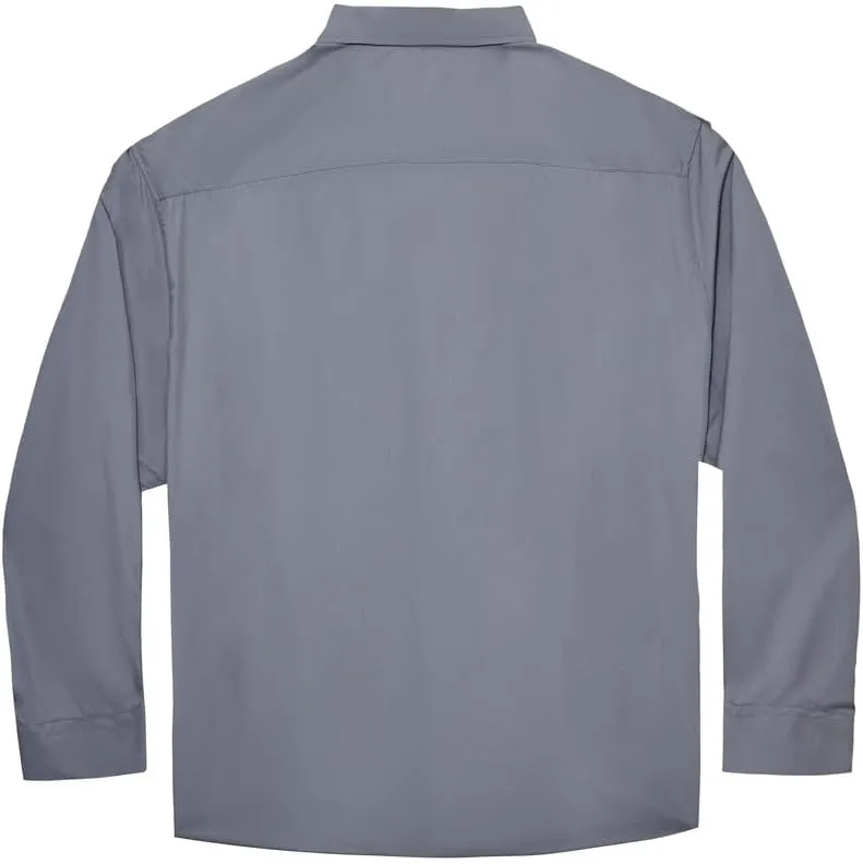 Double Pump Big and Tall Dress Shirts for Men Long Sleeve Business Casual Solid Button Down Shirts from XXL(T) to 6XL(T)