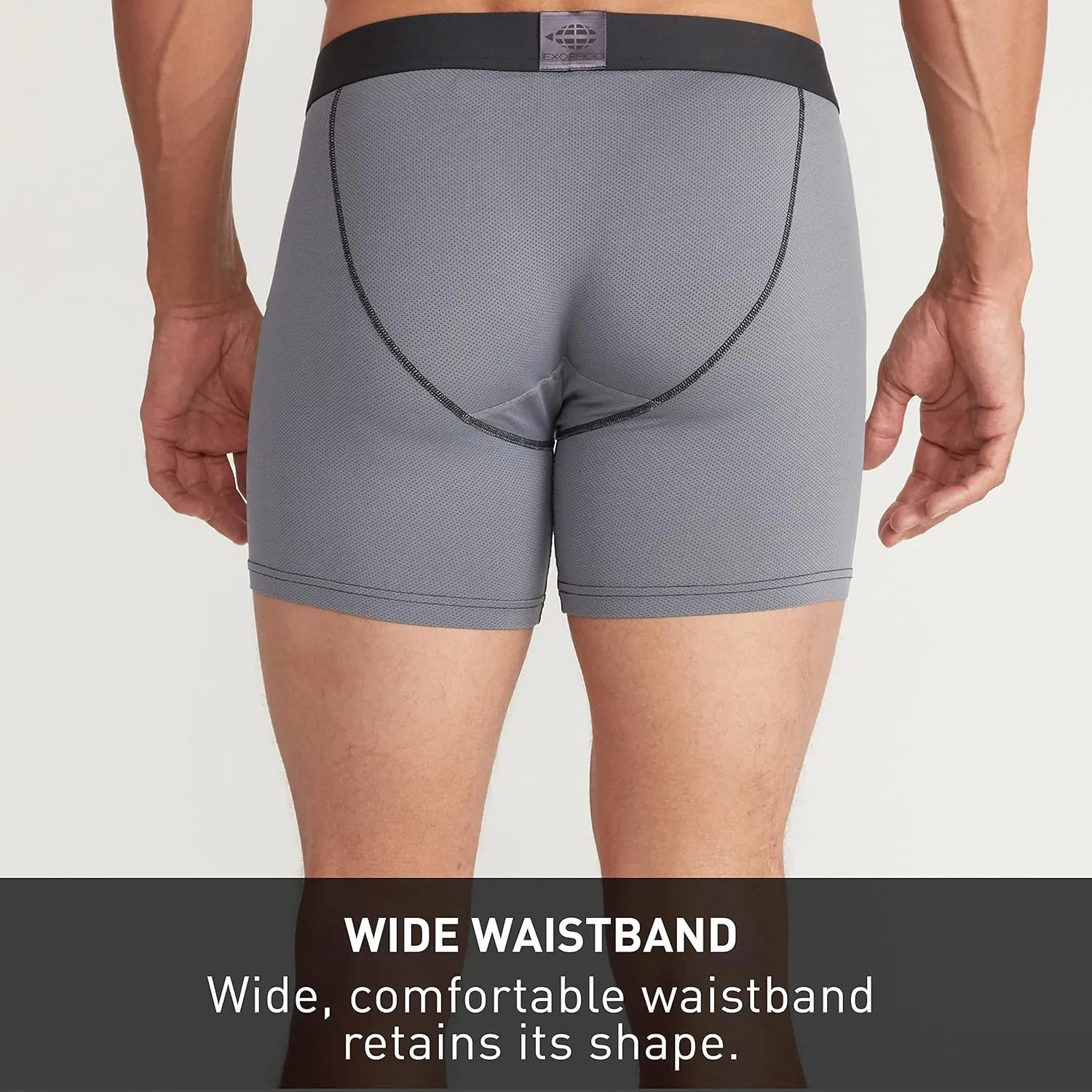 ExOfficio Men's Give-N-Go Sport 2.0 Boxer Brief 6 " Travel Underwear for Men, Breathable and Durable, Easy Clean