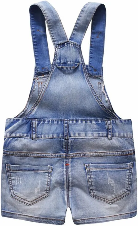 KIDSCOOL SPACE Baby Girl Boy Jean Overalls,Toddler Summer Denim Shortall