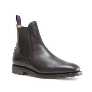 LIAM Mens Brown Calf Chelsea Boot with Rubber sole by SANDERS