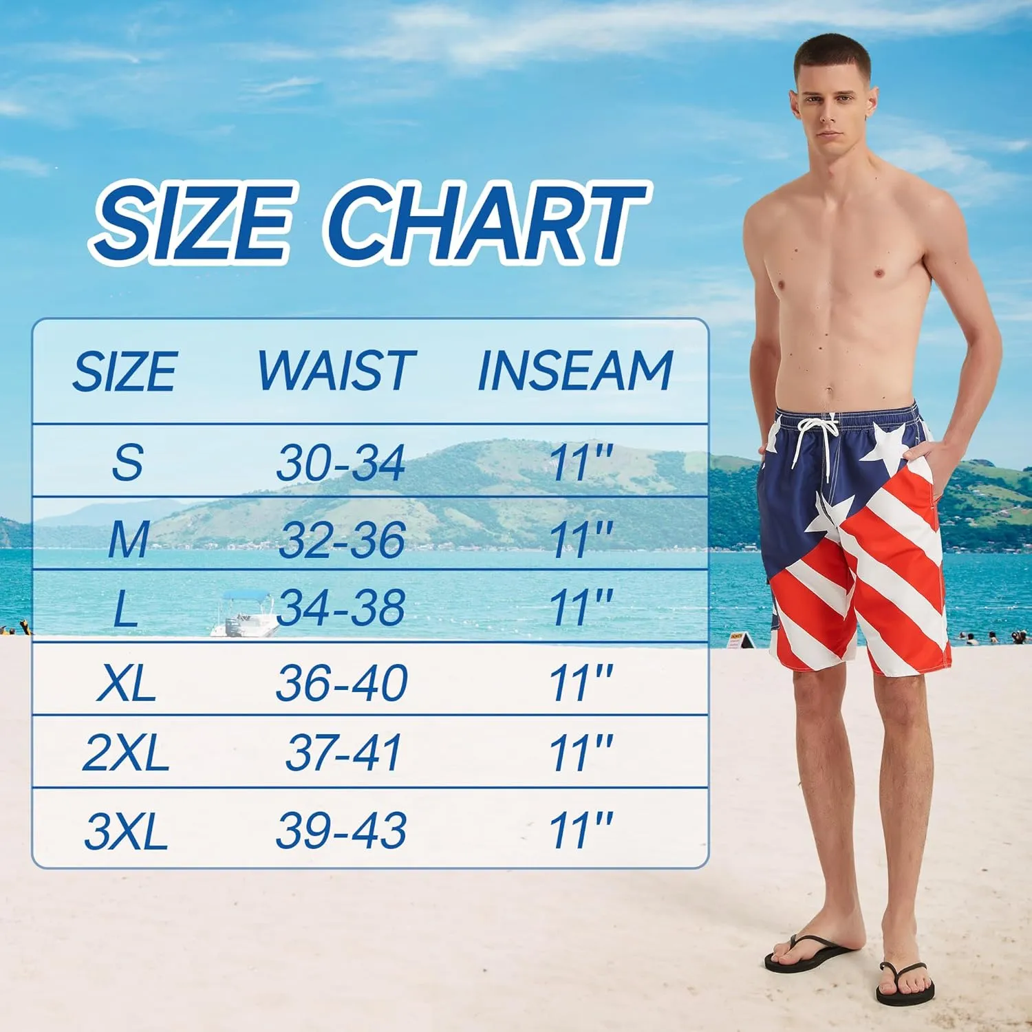 Mens Swim Trunks Swim Shorts Swimwear Swimsuit Beach Shorts Bathing Suits Quick Dry Waterproof