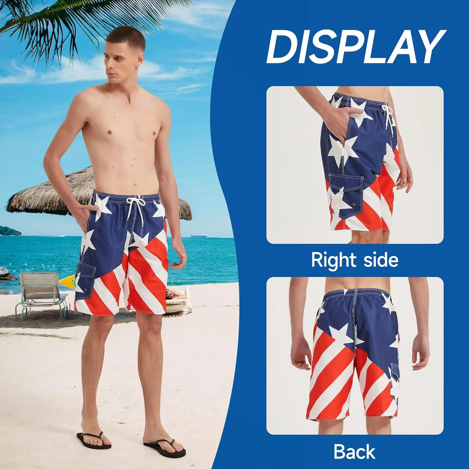 Mens Swim Trunks Swim Shorts Swimwear Swimsuit Beach Shorts Bathing Suits Quick Dry Waterproof