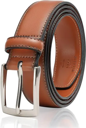 MILORDE Men's Genuine Leather Dress Belt, Handmade, 100% Cow Leather, Fashion & Classic Designs for Work Business and Casual