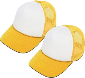 MR.R Sublimation Blanks Polyester Mesh Cap Mesh Hat Two Tone Trucker Summer Mesh Cap with Adjustable Snapback,2pcs per Pack