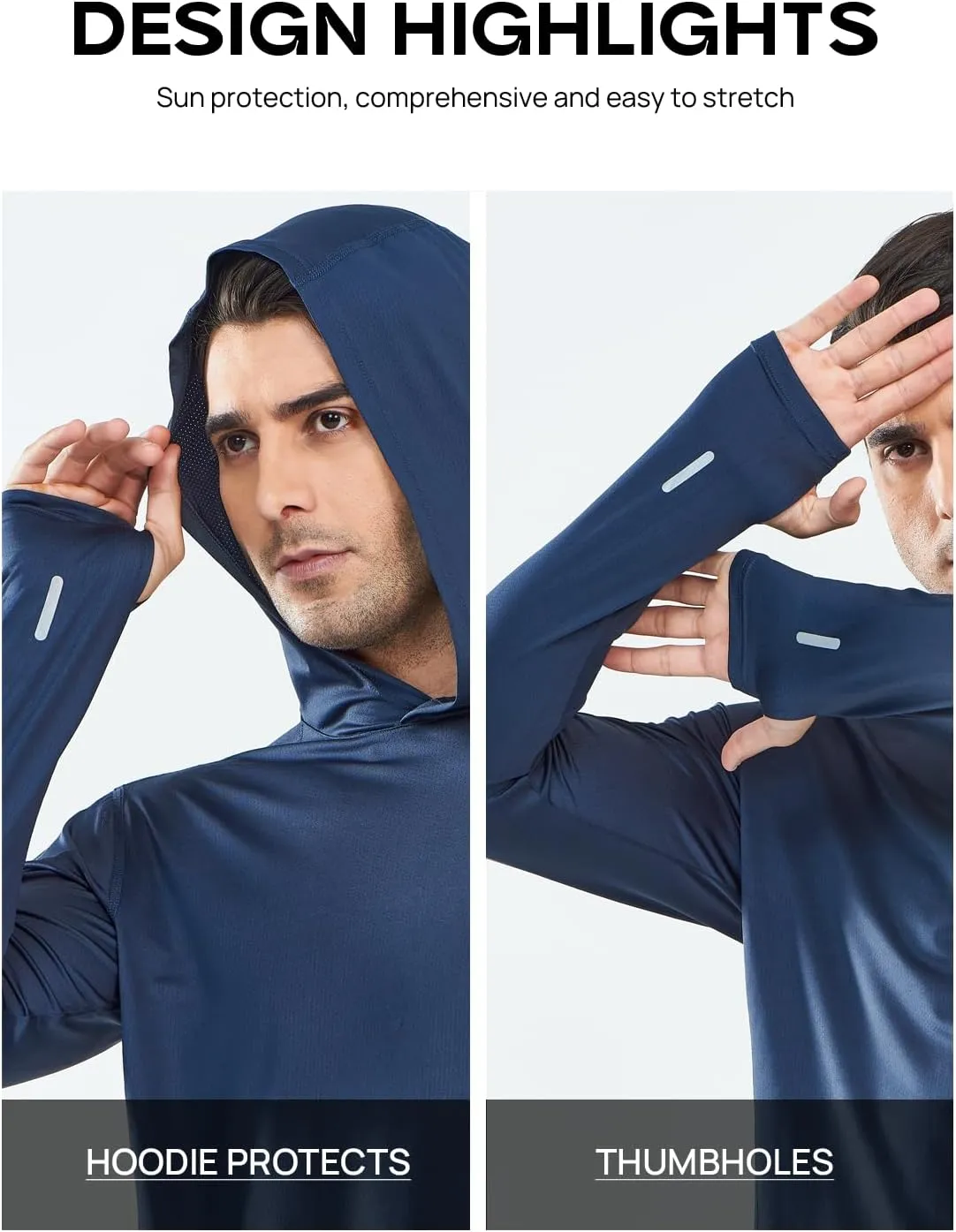 NORTHYARD Men's Sun Protection Hoodie Shirts Long Sleeve UPF 50  Rash Guard Swim Fishing Lightweight SPF UV Shirt with Hood