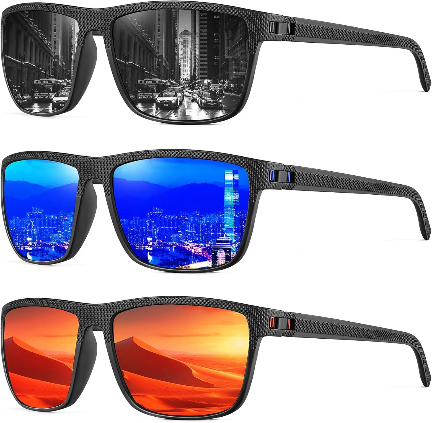 NSSIW Mens-Sunglasses Polarized Sunglasses Men : Classic Sun Glasses with UV Protection for Driving Fishing Golf 4 Packs
