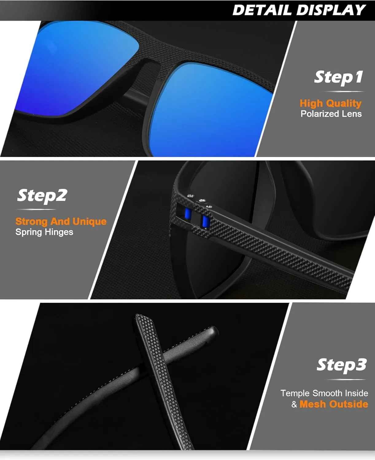 NSSIW Mens-Sunglasses Polarized Sunglasses Men : Classic Sun Glasses with UV Protection for Driving Fishing Golf 4 Packs