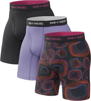 Pair of Thieves Super Fit Long Boxer Briefs for Men - Ultra Soft, Breathable, Quick-Dry Underwear 4-Way Stretch (2 & 3 Pack)