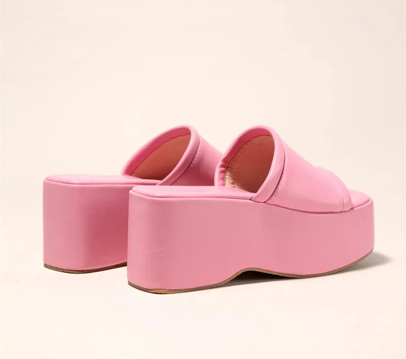 Putri Solid Color Minimalist Platform Wedge Sandals - 5 Colors
