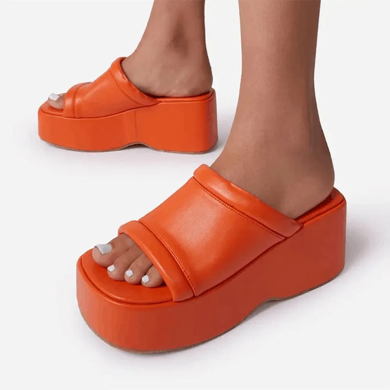 Putri Solid Color Minimalist Platform Wedge Sandals - 5 Colors