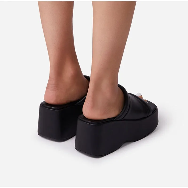 Putri Solid Color Minimalist Platform Wedge Sandals - 5 Colors