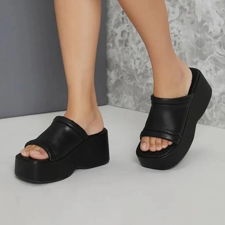 Putri Solid Color Minimalist Platform Wedge Sandals - 5 Colors