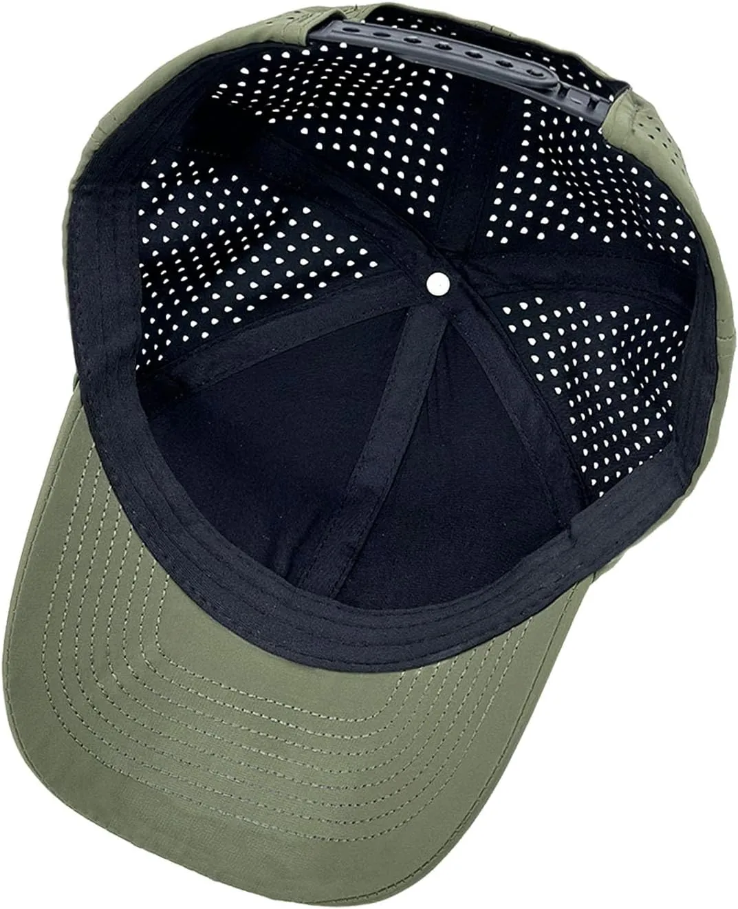 Quick Dry Laser Cut Mesh Snapback Trucker Hat for Men - Breathable Curved Brim Baseball Cap for Workouts, Running