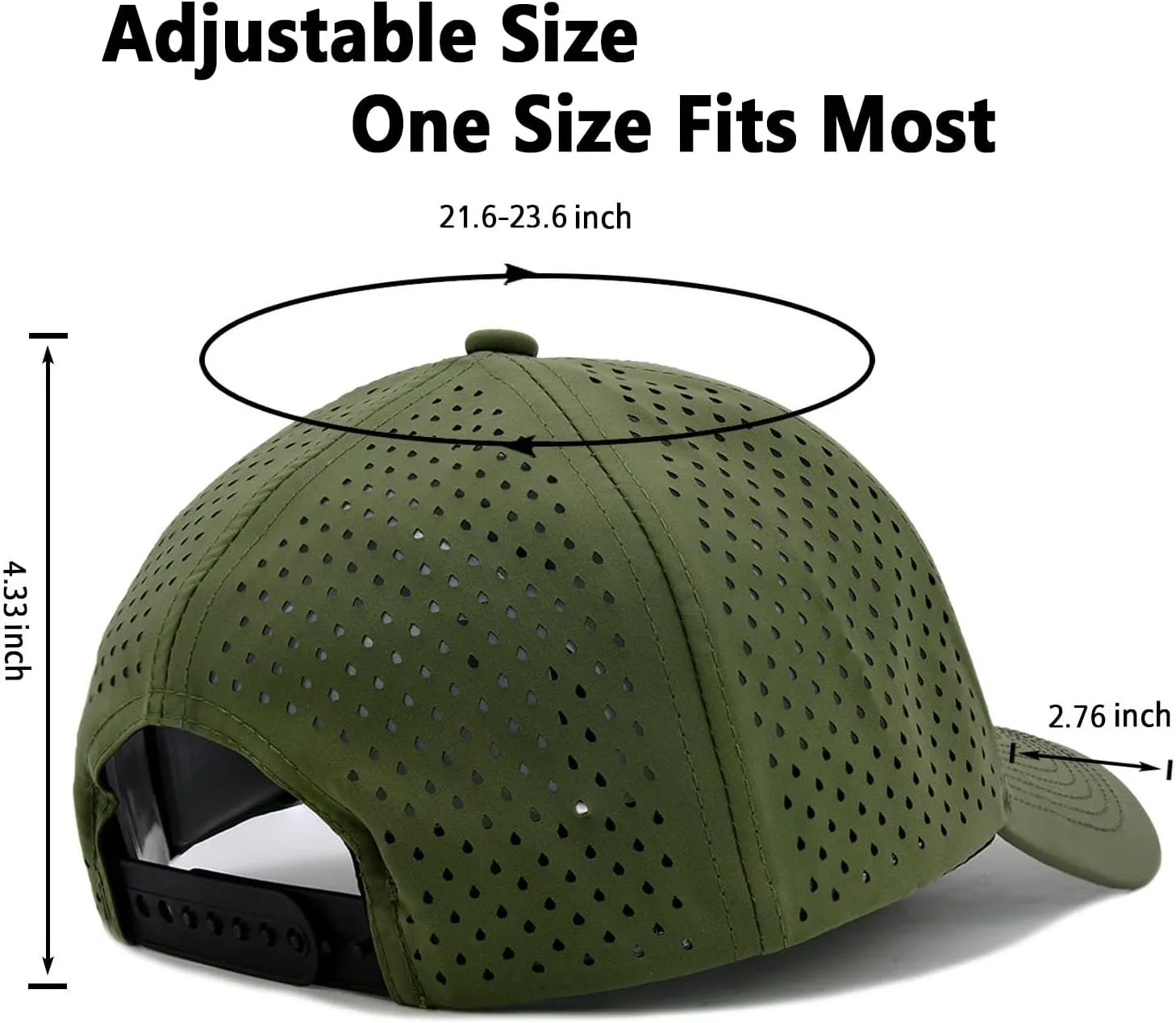 Quick Dry Laser Cut Mesh Snapback Trucker Hat for Men - Breathable Curved Brim Baseball Cap for Workouts, Running