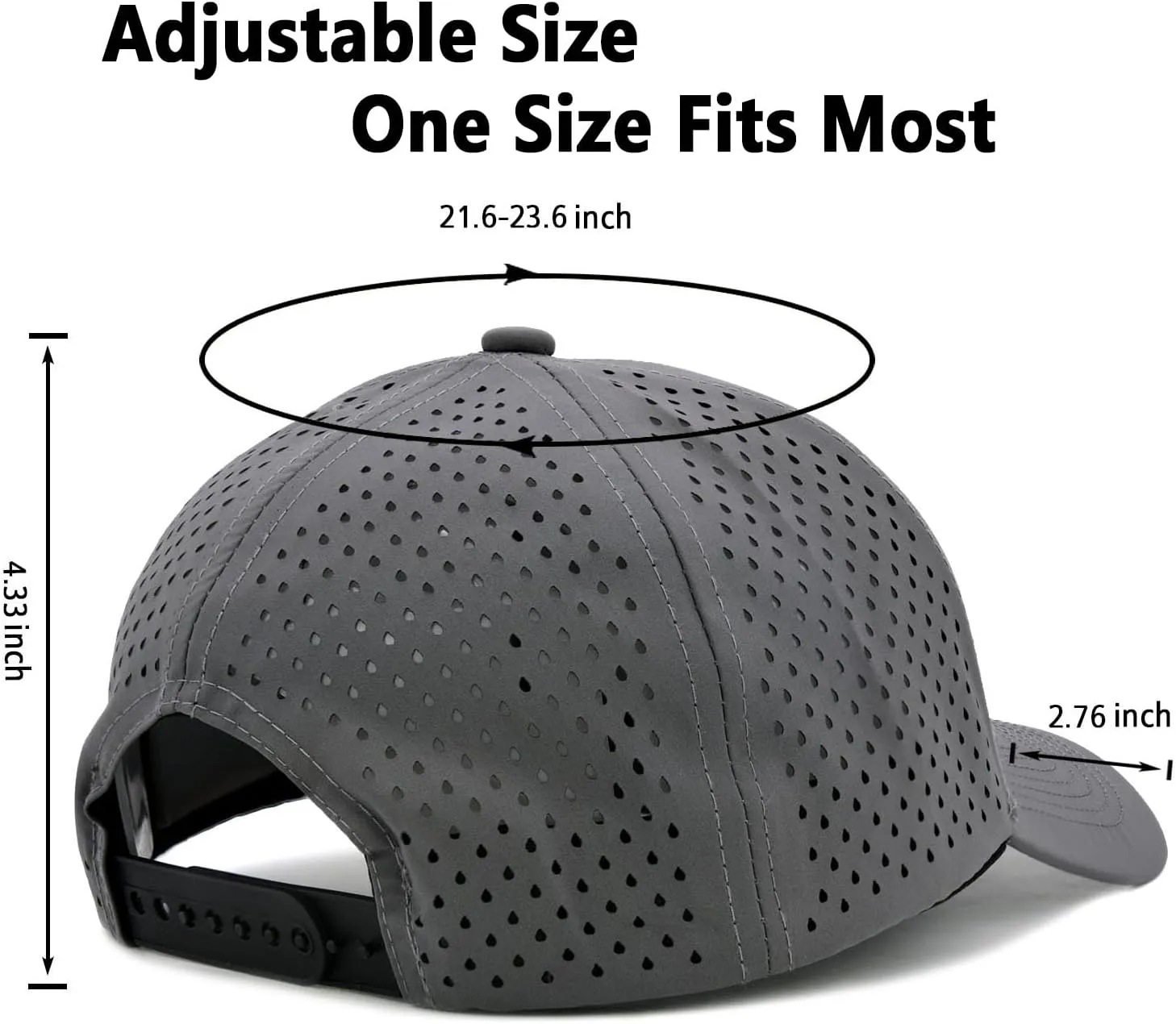 Quick Dry Laser Cut Mesh Snapback Trucker Hat for Men - Breathable Curved Brim Baseball Cap for Workouts, Running