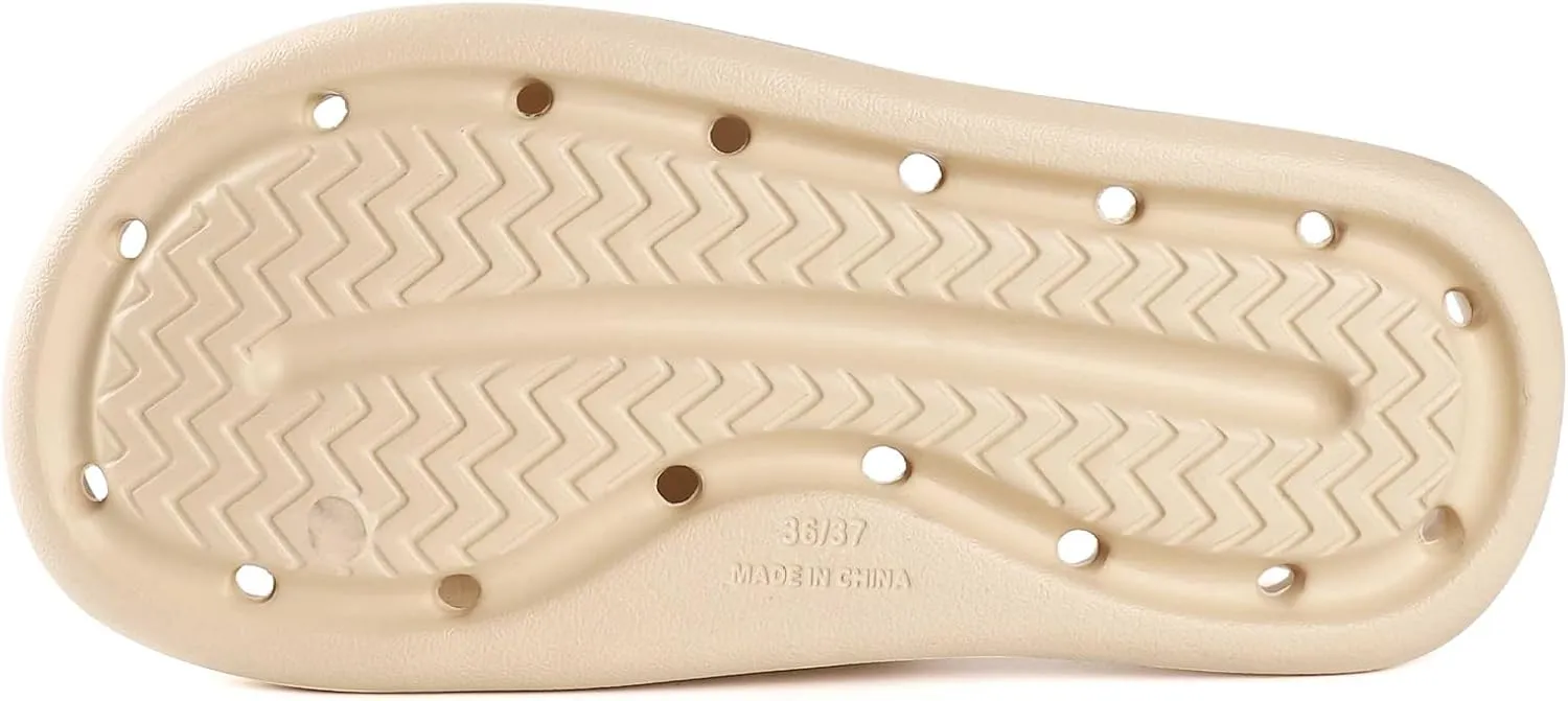 Shower Shoes for Women and Men Massage Slide Sandals Soft Cushioned Anti-Slip Pool Slides Comfort Quick Drying with Drain Holes Bathroom Slippers