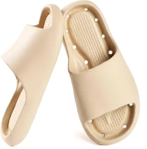 Shower Shoes for Women and Men Massage Slide Sandals Soft Cushioned Anti-Slip Pool Slides Comfort Quick Drying with Drain Holes Bathroom Slippers