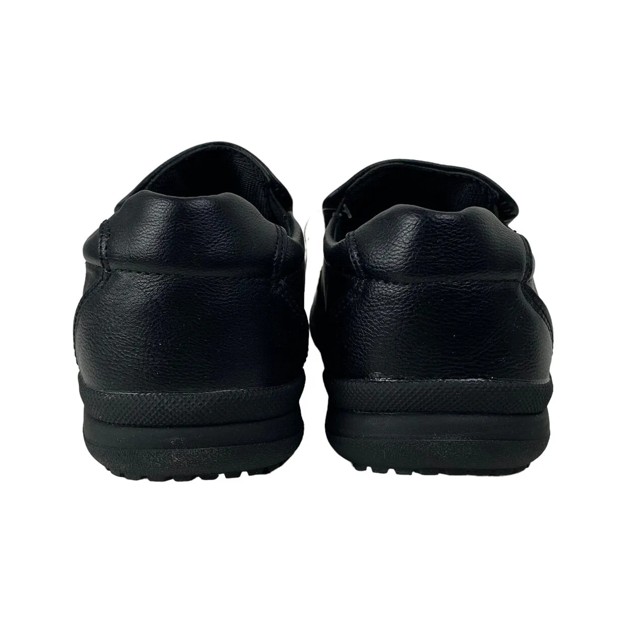 Tough Kids Emory Black Leather Comfort Slip On Uniform School Boys Shoes